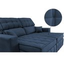 Ver imagem 4 de Sofá Retrátil e Reclinável 2,00M Molas Ensacadas e Costura Tripla Cama Inbox Nobre Suede Azul