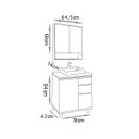 Ver imagem 6 de Conjunto para Banheiro Cecilia com Pés 78cm - Fabribam Gabinetes