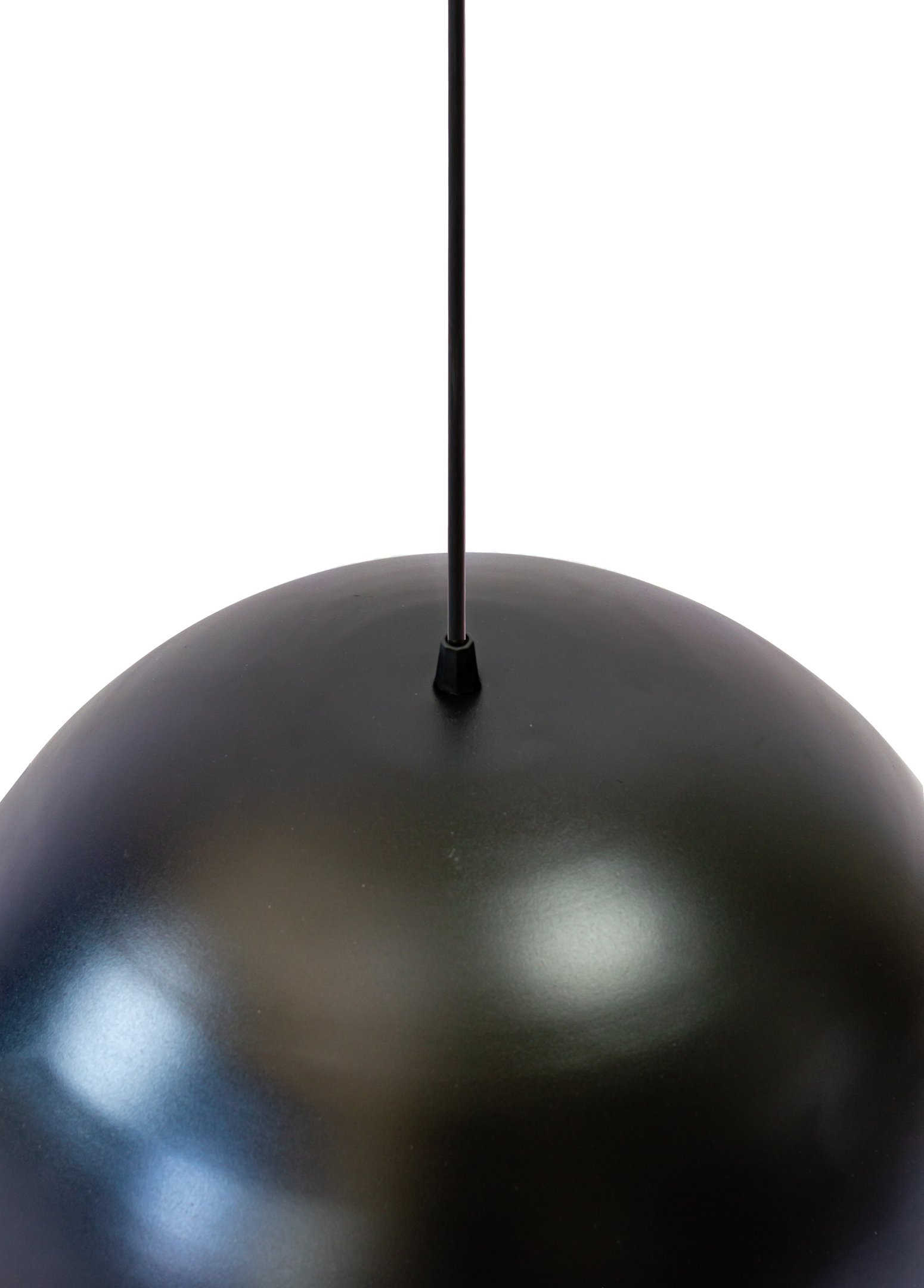 Pendente Alumínio Meia Esfera 30cm Preto c/ Cobre Duplo na Canopla Retangular de 97cm Branca - 3