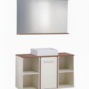 Ver imagem 2 de Gabinete e Armário 120cm Inspira Design Branco/Bronze