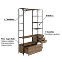Ver imagem 3 de Estante Closet Industrial com 6 Nichos - Carvalho/Preto
