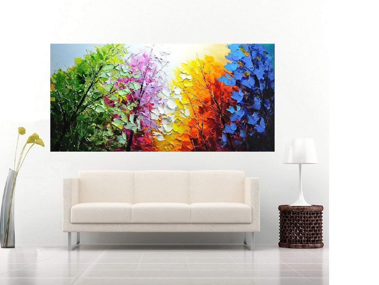 Quadro Pintura Tela Abstrato Moderno 2471: 80cm (A) x 160cm (L) - 4
