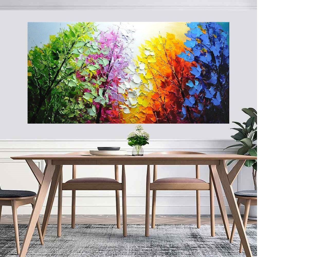 Quadro Pintura Tela Abstrato Moderno 2471: 80cm (A) x 160cm (L) - 5