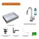 Ver imagem 3 de Kit Cuba Rt55 com Torneira Luxo 1195 Metal e Válvula Click 1 Polegada G e Sifão Cromado e Flexível C