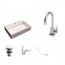 Ver imagem 2 de Kit Cuba Rt55 com Torneira Luxo 1195 Metal e Válvula Click 1 Polegada e Meia e Sifão Pvc e Flexível