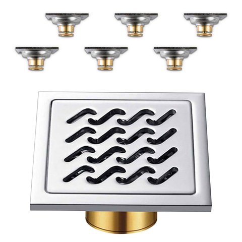 Ralo 10x10 Inox Kit 6 Uni Box Anti Odor Banheiro Lavabo Anti Inseto Higienico Cozinha Lavanderia Qui