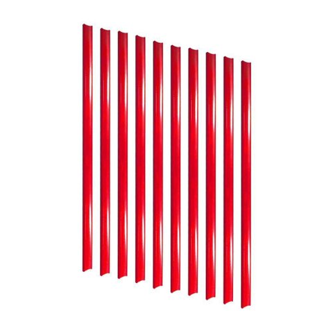 Kit - 10 Porta Etiqueta Simples 90cm Vermelho com Acrílico New Plus/plus - Sa Gôndolas