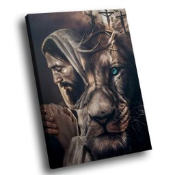 Quadro Leão de Judá e Cristo - 1