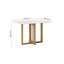 Ver imagem 3 de Mesa de Jantar 4 Lugares 120cm Tampo MDF e Vidro Canto Reto Natalí