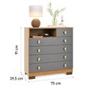Ver imagem 3 de Cômoda 5 Gavetas Select com Nicho Nature Cinza