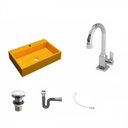 Ver imagem 2 de Kit Cuba Rt55 com Torneira Luxo 1195 Metal e Válvula Click 1 Polegada e Meia e Sifão Cromado e Flexí