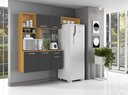 Ver imagem 3 de Cozinha Suspensa Nanda Cinamomo Grafite – Aramóveis