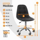 Ver imagem 6 de Cadeira Office Eiffel Botonê Ajustável Oficial Giratória - Preta - 4
