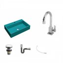 Ver imagem 2 de Kit Cuba Rt55 com Torneira Luxo 1195 Metal e Válvula Click 1 Polegada e Meia e Sifão Cromado e Flexí