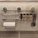 Ver imagem 2 de Barra com Ventosa para Pendurar Utensílios de Cozinha Suporte 70cm Aço Cromado