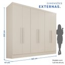 Ver imagem 3 de Guarda-Roupa Casal 6 Portas e 2 Gavetas Safira Off White/Arenas