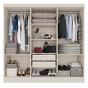 Ver imagem 4 de Guarda-Roupa Casal 6 Portas e 2 Gavetas Safira Off White/Arenas