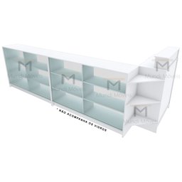 BALCÃO VITRINE EXPOSITOR M206.2021.B (LOJA, CAIXA, COMÉRCIO) MUNDI MOVEIS - 2
