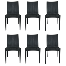 Kit 6 Cadeiras Rattan Preta Sala de Jantar Cozinha Área Externa - 2