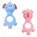 Ver imagem 1 de Kit com 2 Chocalhos Mordedor Elefante e Porco Com Cheirinho