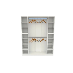 Armário Colmeia 2 Cabideiros + Nichos Expositor Closet Roupas - Cód. 101:branco - 1