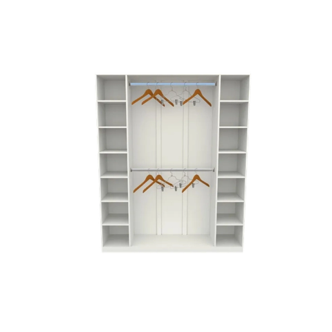 Armário Colmeia 2 Cabideiros + Nichos Expositor Closet Roupas - Cód. 101:branco