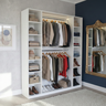 Armário Colmeia 2 Cabideiros + Nichos Expositor Closet Guarda Roupas Branco - 1