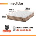 Ver imagem 2 de Colchão King Molas Ensacadas Euro Pillow Double Face Pró Hotel 193x203x31cm Probel até 150kg