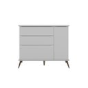 Ver imagem 4 de Jogo de Quarto Infantil Bebê Melinda Guarda Roupa + Cômoda + Mesa de Apoio MDF Cinza - Phoenix Baby