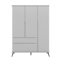 Jogo de Quarto Infantil Bebê Melinda Guarda Roupa + Cômoda + Mesa de Apoio MDF Cinza - Phoenix Baby - 2