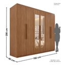 Ver imagem 3 de Guarda-Roupa Casal 6 Portas 4 Gavetas com Espelho Mônaco
