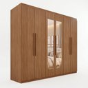 Ver imagem 2 de Guarda-Roupa Casal 6 Portas 4 Gavetas com Espelho Mônaco