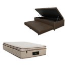 Ver imagem 1 de Cama Box Baú Solteiro com Auxiliar (bicama) + Colchão Cloud Molas Ensacadas C/pillowtop 32cm | Kit C