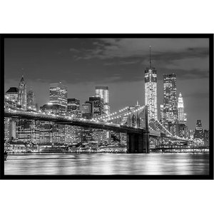 Quadro Decorativo Paisagem New York com Moldura Caixa, na Posição Horizontal, (100x70cm)