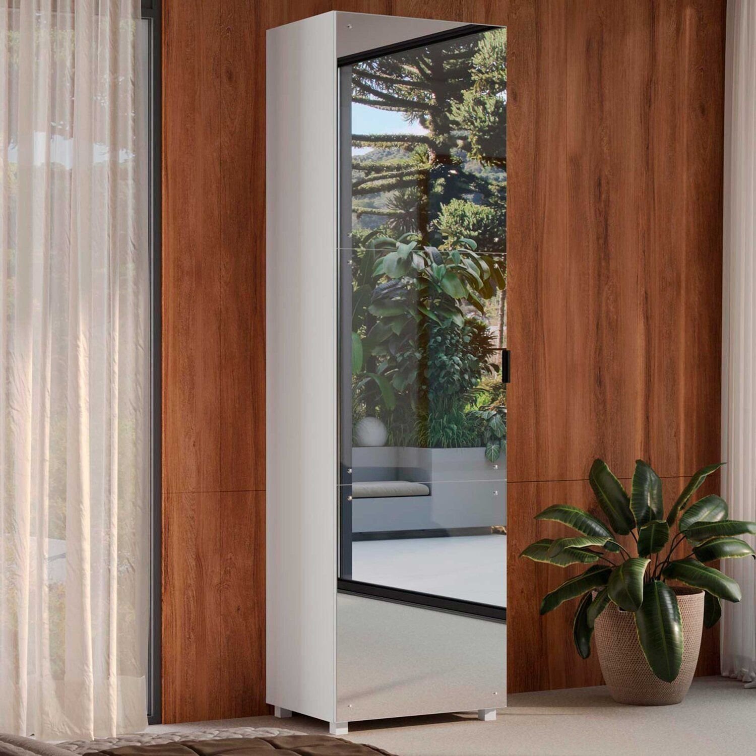 Sapateira 60cm com Espelho Versa Home Branco | MadeiraMadeira