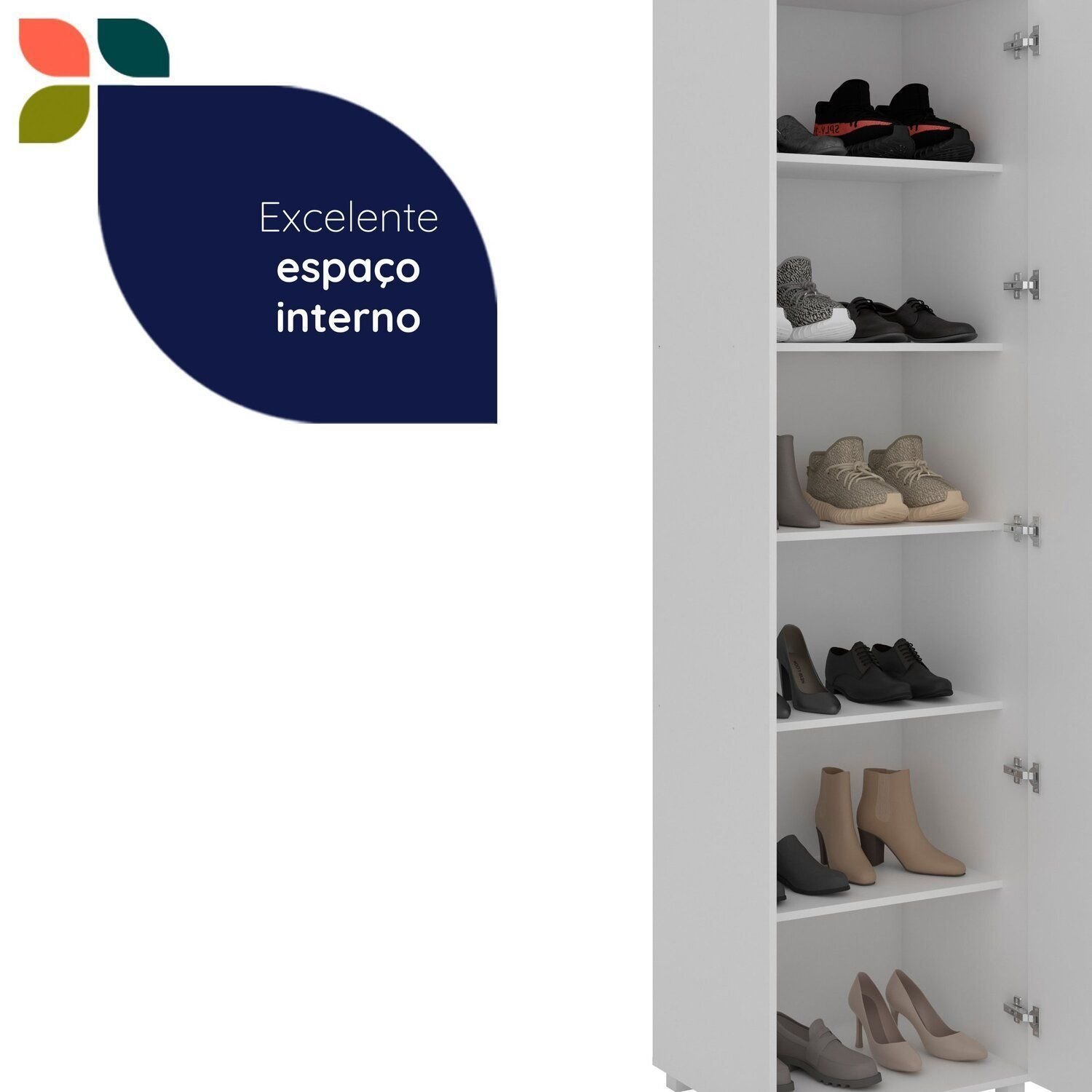 Sapateira 60cm com Espelho Versa Home Branco | MadeiraMadeira