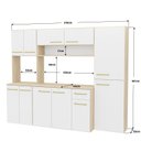 Ver imagem 3 de Cozinha Modulada Completa Compacta Torre Quente Armário Aéreo e Balcão Auxiliar Aura Branco/Dubai