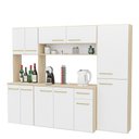 Ver imagem 6 de Cozinha Modulada Completa Compacta Torre Quente Armário Aéreo e Balcão Auxiliar Aura Branco/Dubai