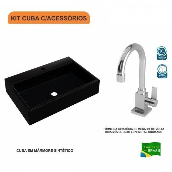 Kit Cuba RT55 com Torneira Luxo 1195 Metal 1/4 Volta Compace - 3