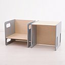 Ver imagem 1 de Mesa Cadeira Cubo Infantil Montessori com Mesa Natural Cinza