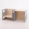 Mesa Cadeira Cubo Infantil Montessori com Mesa Natural Cinza - 1