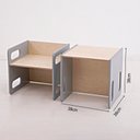 Ver imagem 3 de Mesa Cadeira Cubo Infantil Montessori com Mesa Natural Cinza