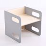 Mesa Cadeira Cubo Infantil Montessori com Mesa Natural Cinza - 2