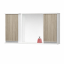 Ver imagem 4 de Conjunto de Banheiro Mdf 0,80m Branco Gabinete Cuba e Espelheira:branco/madeirado