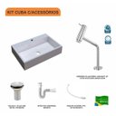 Ver imagem 3 de Kit Cuba Rt55 com Torneira Pratika 1060 Metal e Válvula 1 Polegada e Sifão Pvc e Flexível Compace