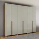 Ver imagem 1 de Guarda Roupa Roupeiro 270cm 6 Portas e 4 Gavetas Internas W206 Freijó Off White Dalla Costa