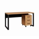 Ver imagem 5 de Conjunto Escrivaninha 120x60cm com Gaveteiro em MDF Natural