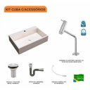Ver imagem 3 de Kit Cuba Rt55 com Torneira Pratika 1060 Metal e Válvula 1 Polegada e Sifão Cromado e Flexível Compac