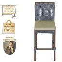 Ver imagem 4 de Mesa Bistrô e 2 Banquetas Roma Marrom Corda Náutica Estofado 7 Trama Original