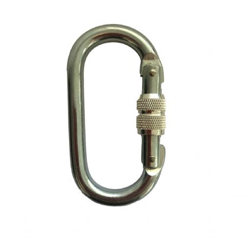 Mosquetão Oval Fechado com Rosca 18mm 25KN Carbografite